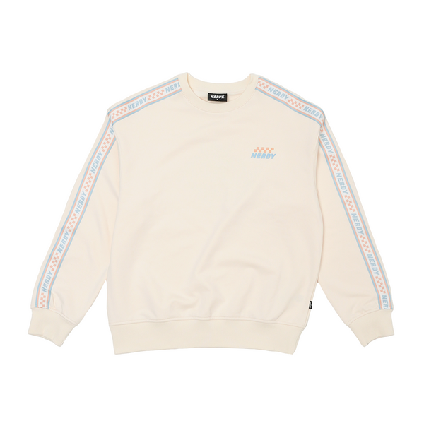 Big icon checker sweat shirt クリーム