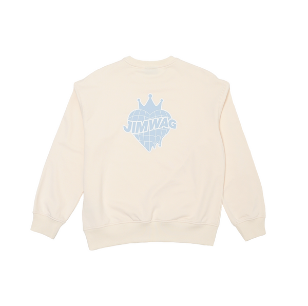 Big icon checker sweat shirt クリーム