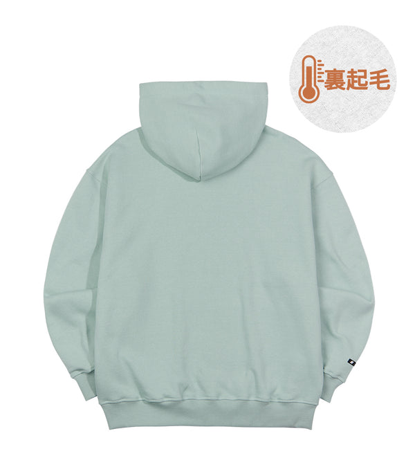 エッセンシャルブラシフードジップアップ ミント / Essential Brushed Hoodie Zip-up Mint - whoisnerdy jp