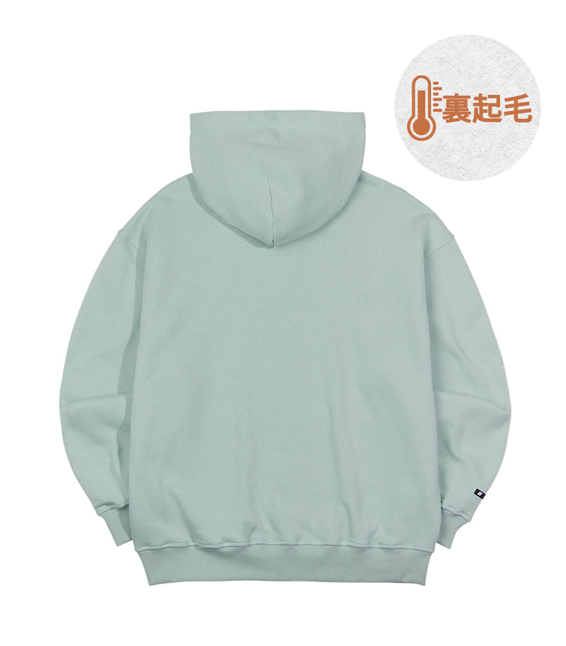 エッセンシャルブラシフードジップアップ ミント / Essential Brushed Hoodie Zip-up Mint - whoisnerdy jp