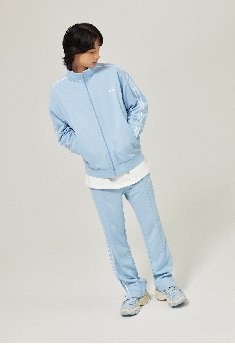 (21FW) ロゴ テープ トラック パンツ スカイブルー / Logo Tape Track Pants Sky Blue - whoisnerdy jp