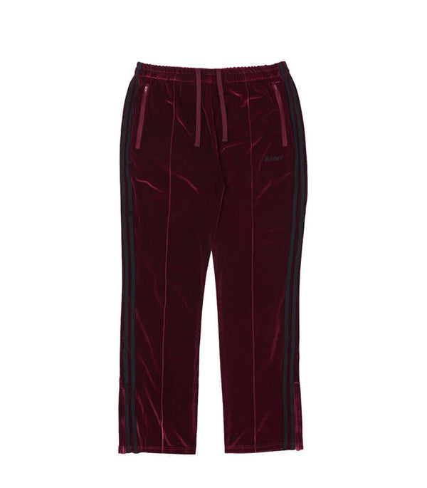 (21FW) ベルベットトラック パンツ バーガンディー / Velvet Track Pants Burgundy - whoisnerdy jp