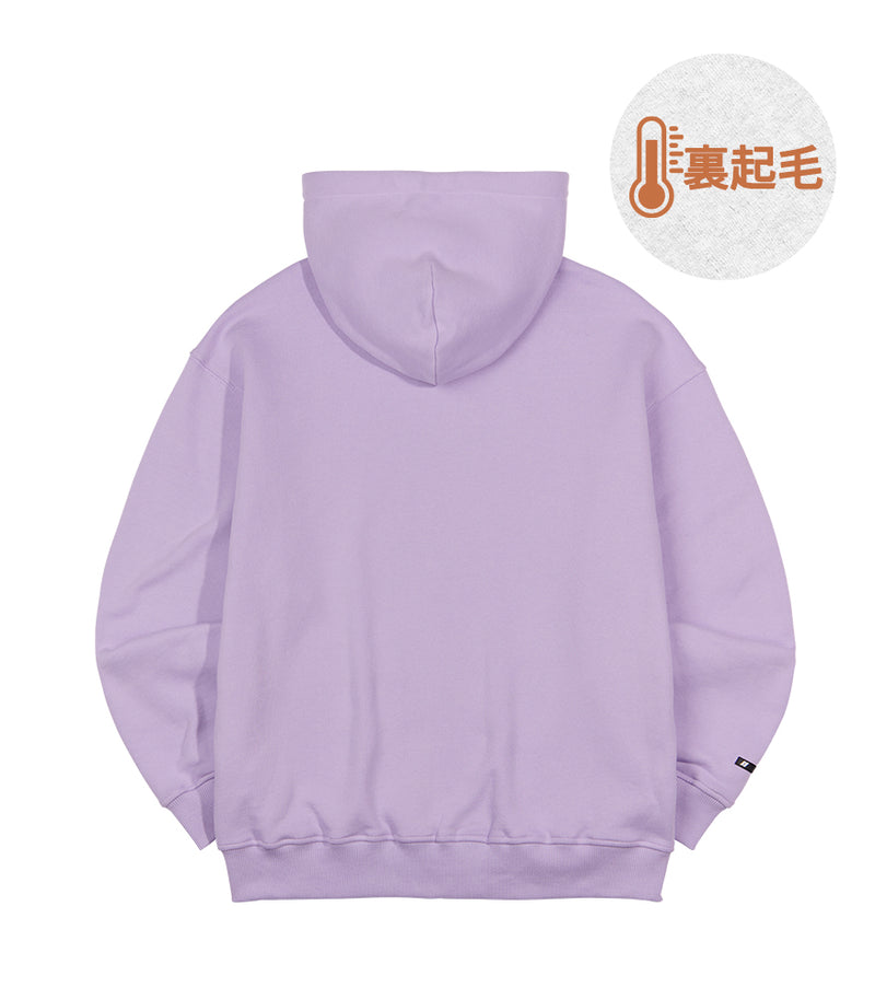 エッセンシャルブラシフードジップアップ ライトパープル / Essential Brushed Hoodie Zip-up Light Purple - whoisnerdy jp