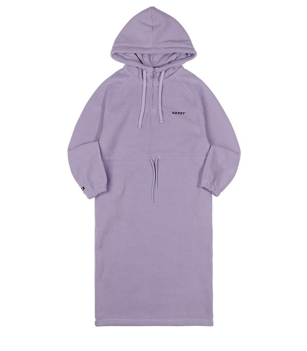 フリース フーデッド ドレス ライトパープル / Fleece Hooded Dress Light Purple - whoisnerdy jp