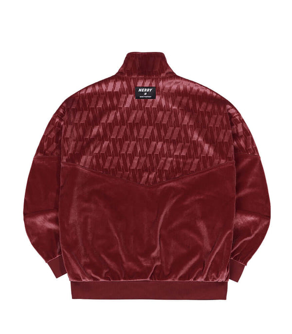 (21FW) DNAブロックベルベットトラックトップ バーガンディー / DNA Block Velvet Track Top Burgundy - whoisnerdy jp