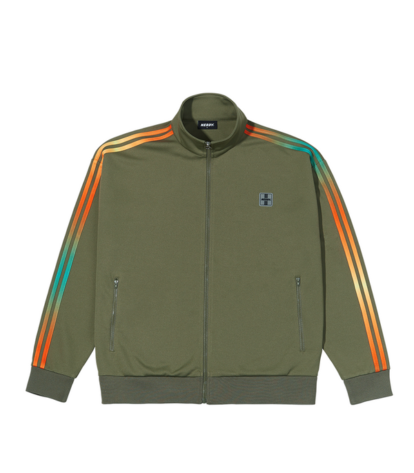 グラデーション トラック トップ カーキ / Gradation Track Top Khaki - whoisnerdy jp